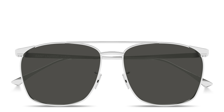 Shop SAINT LAURENT Vincent Aviator Sunglasses in Silver online.