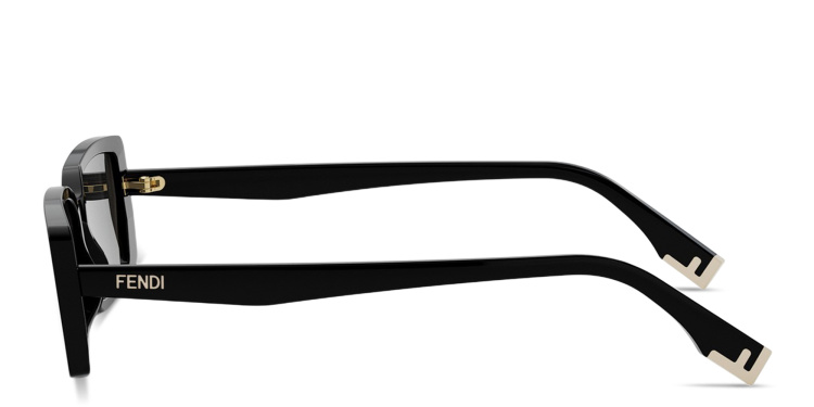 Shop FENDI Fendi Way Rectangle Sunglasses in Black online.