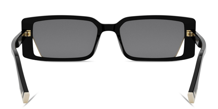 Shop FENDI Fendi Way Rectangle Sunglasses in Black online.