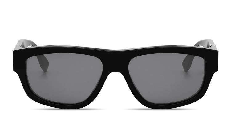 Shop FENDI Diagonal Irregular Sunglasses in Black online.
