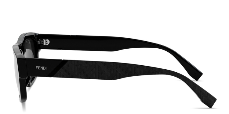Shop FENDI Diagonal Irregular Sunglasses in Black online.