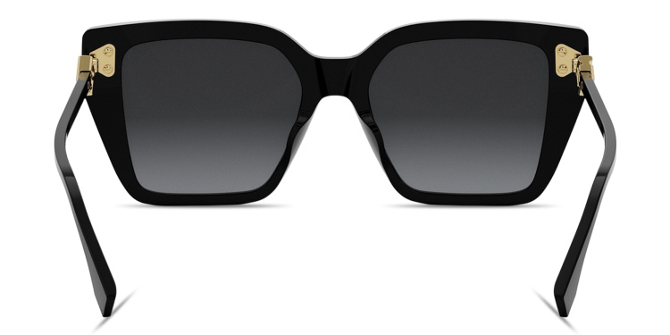 Shop FENDI FF Diamonds Square Sunglasses in Black online.