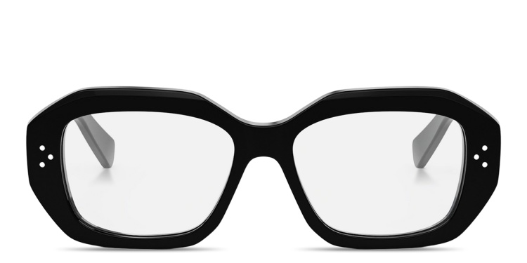 Shop CELINE CELINE 3 Dots Geometric Eyeglasses in Black online.