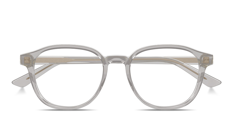Shop BOTTEGA VENETA Logo Lettering Panthos Eyeglasses in Grey online.
