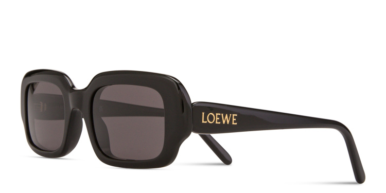 Shop LOEWE Slim Square Sunglasses in Black online.