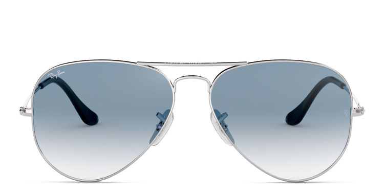 Shop Ray-Ban Pilot Gradient Sunglasses in Silver online.