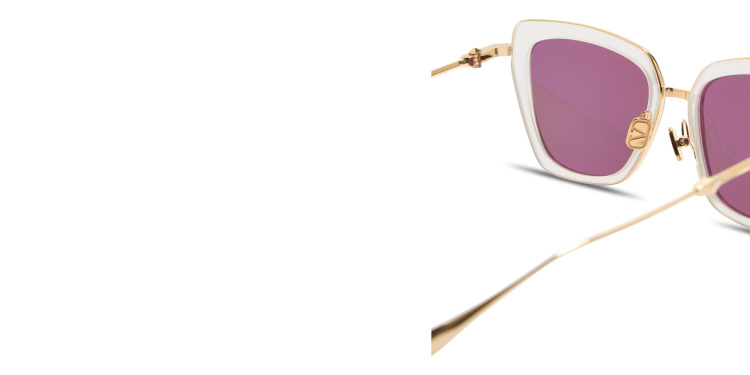Shop VALENTINO V-Daydream II Butterfly Sunglasses in Beige online.