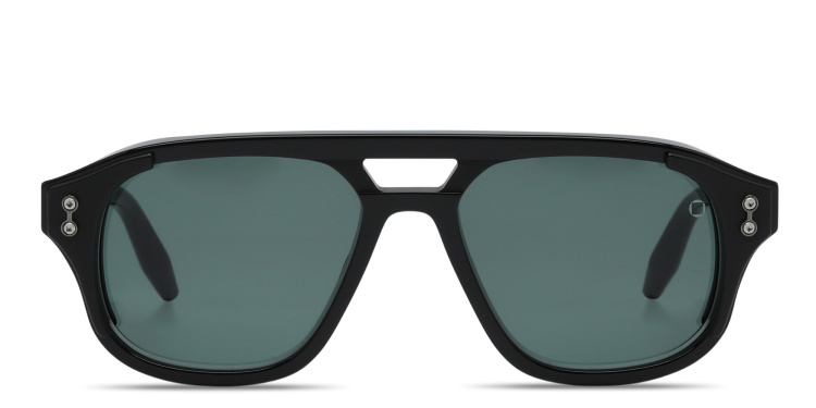 Shop AKONI Phoenix Unisex Aviator Sunglasses in Black online.