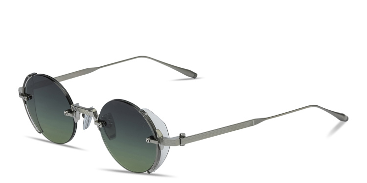 Shop AKONI Jupiter Unisex Round Sunglasses in Black online.