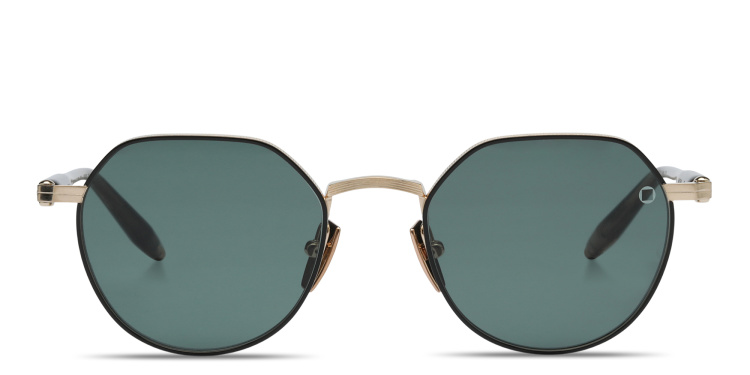 Shop AKONI Themis Unisex Panthos Sunglasses in Gold online.