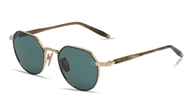 Shop AKONI Themis Unisex Panthos Sunglasses in Gold online.