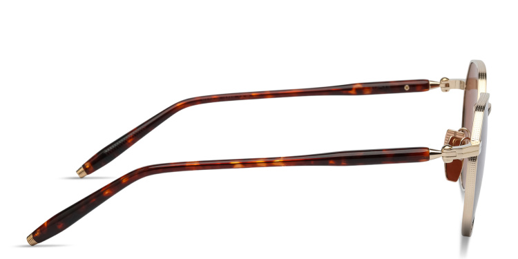 Shop AKONI Themis Unisex Panthos Sunglasses in Gold online.