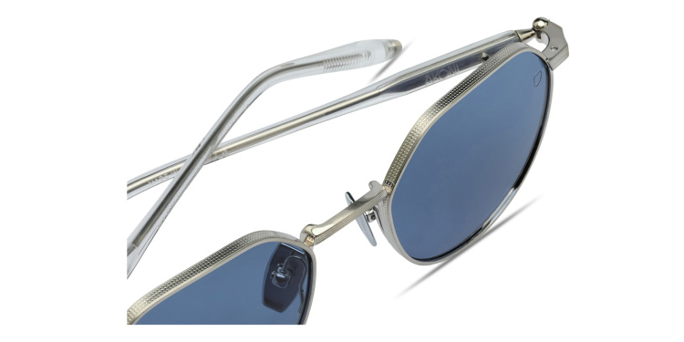 Shop AKONI Themis Unisex Panthos Sunglasses in Silver online.