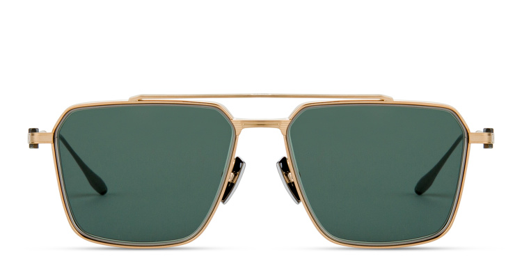 Shop AKONI Telesto Unisex Aviator Sunglasses in Gold online.