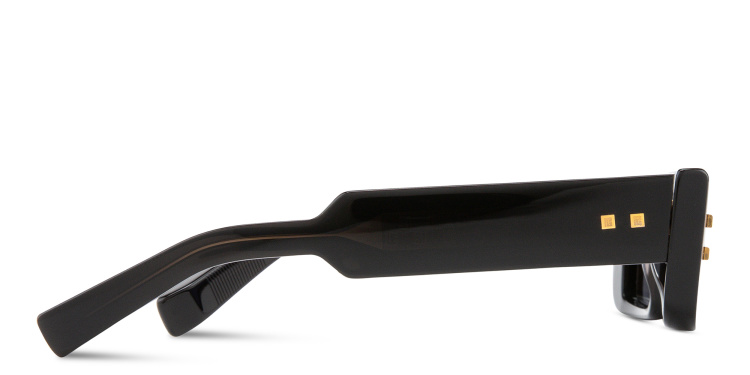 Shop BALMAIN B-Army III Unisex Rectangle Sunglasses in Black online.