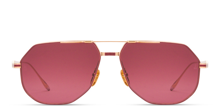 Shop JACQUES MARIE MAGE Reynold Unisex Aviator Sunglasses in Gold online.