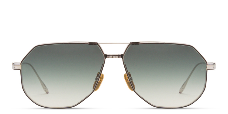Shop JACQUES MARIE MAGE Reynold Unisex Aviator Sunglasses in Silver online.
