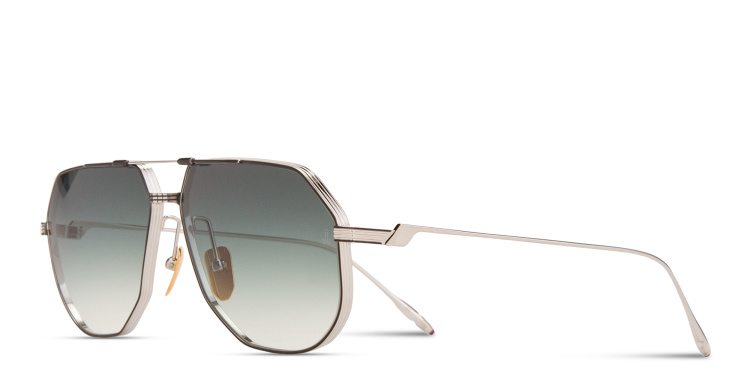Shop JACQUES MARIE MAGE Reynold Unisex Aviator Sunglasses in Silver online.