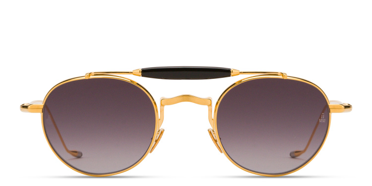 Shop JACQUES MARIE MAGE Dasan Unisex Round Sunglasses in Gold online.