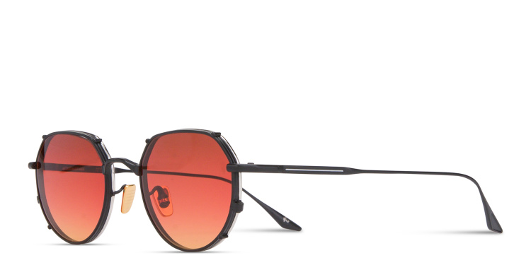 Shop JACQUES MARIE MAGE Hartana Unisex Panthos Sunglasses in Black online.