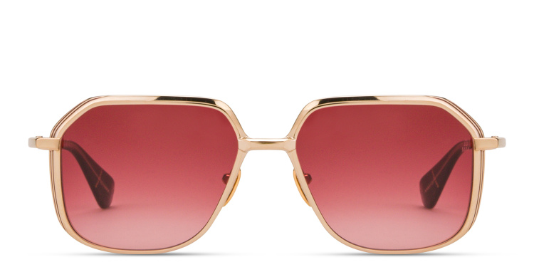 Shop JACQUES MARIE MAGE Aida Unisex Irregular Sunglasses in Gold online.