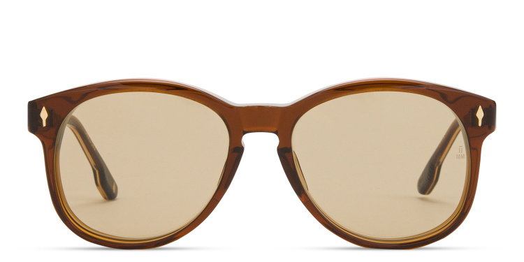 Shop JACQUES MARIE MAGE Kay Unisex Square Sunglasses in Brown online.