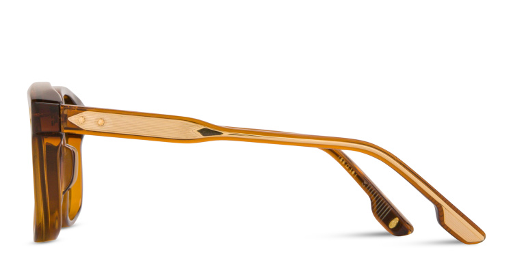 Shop JACQUES MARIE MAGE Kay Unisex Square Sunglasses in Brown online.