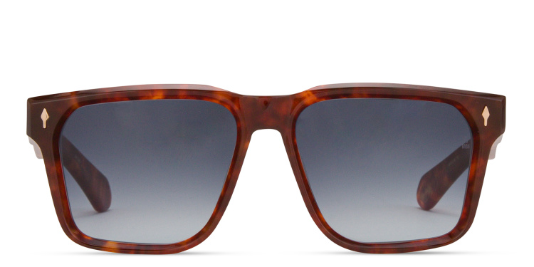 Shop JACQUES MARIE MAGE Lucknow Unisex Square Sunglasses in Havana online.