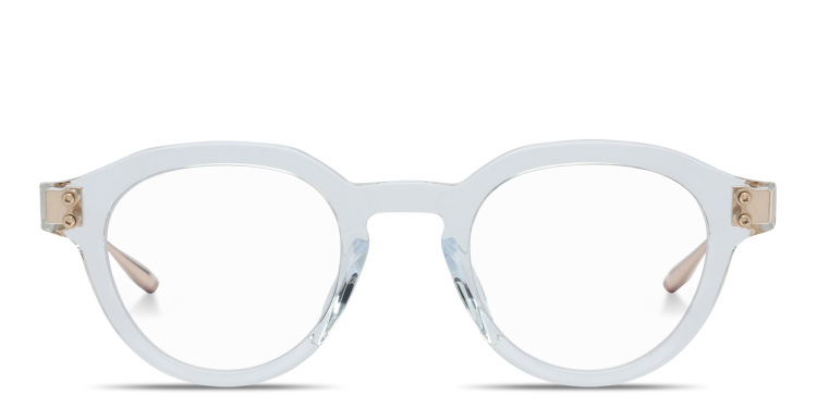 Shop AKONI Wise Three Unisex Panthos Eyeglasses in Clear online.