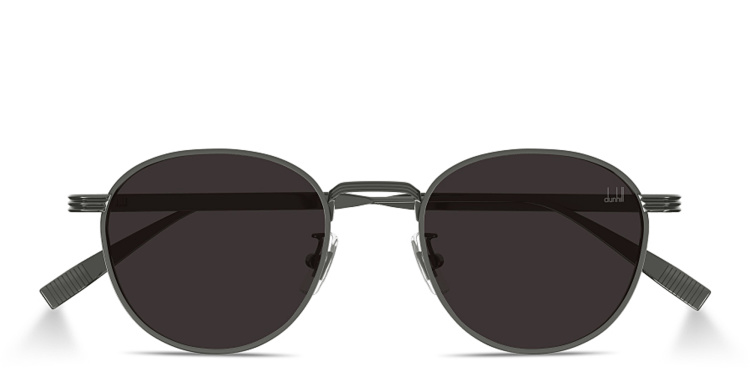 تسوق نظارات شمسية دائرية مزيّنة بنقشة العلامة دنهيل بلون رصاصي أونلاين.