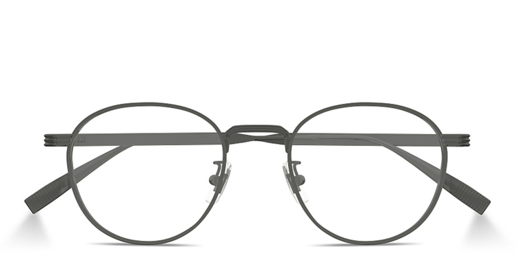 Shop Dunhill Signature Reed Panthos Eyeglasses in Gunmetal online.