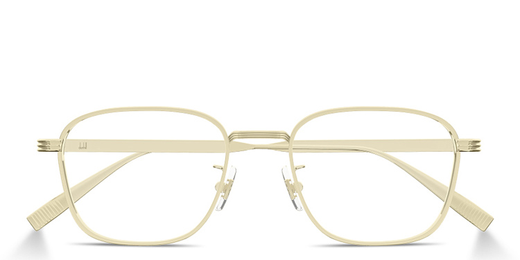تسوق نظارات طبية مستطيلة مزيّنة بنقشة العلامة دنهيل بلون ذهبي أونلاين.