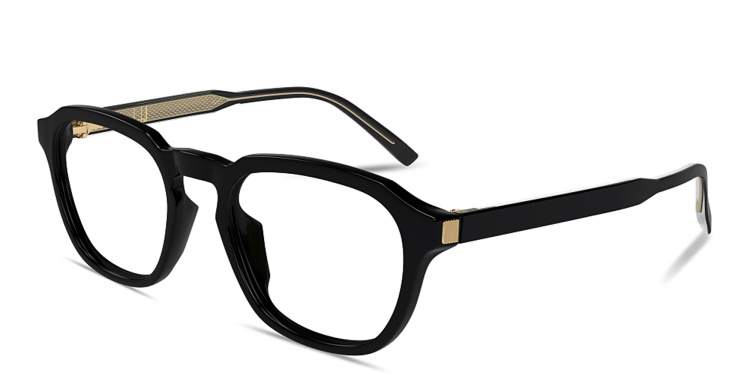 Shop Dunhill Rollagas Acetate Wide Panthos Eyeglasses in Black online.