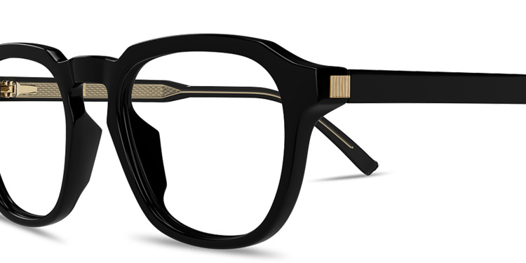 Shop Dunhill Rollagas Acetate Wide Panthos Eyeglasses in Black online.