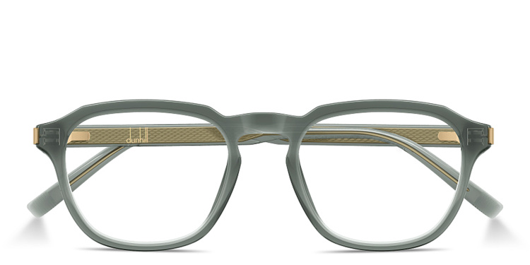 Shop Dunhill Rollagas Acetate Wide Panthos Eyeglasses in Grey online.