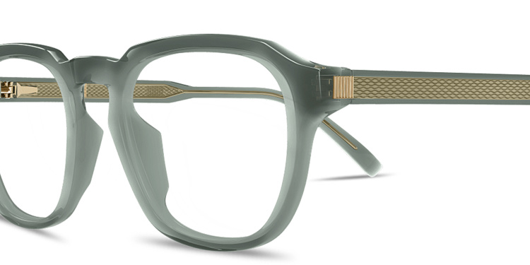 Shop Dunhill Rollagas Acetate Wide Panthos Eyeglasses in Grey online.