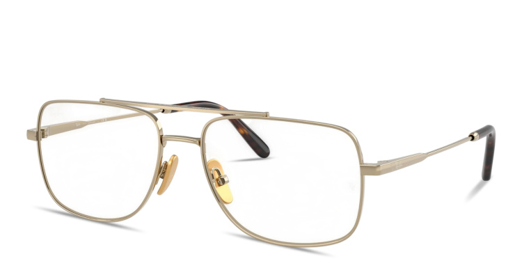 Shop Ray-Ban William Titanium Optics Unisex Wide Square Eyeglasses in Gold online.