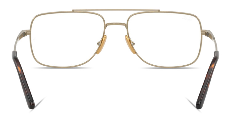 Shop Ray-Ban William Titanium Optics Unisex Wide Square Eyeglasses in Gold online.
