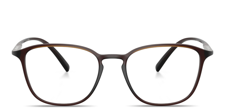 تسوق نظارات طبية مربّعة بالشعار المنقوش جورجو أرماني بلون بني أونلاين.