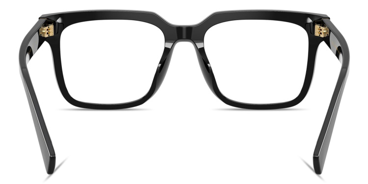 Shop Dolce & Gabbana Logo Lettering Square Eyeglasses in Black online.