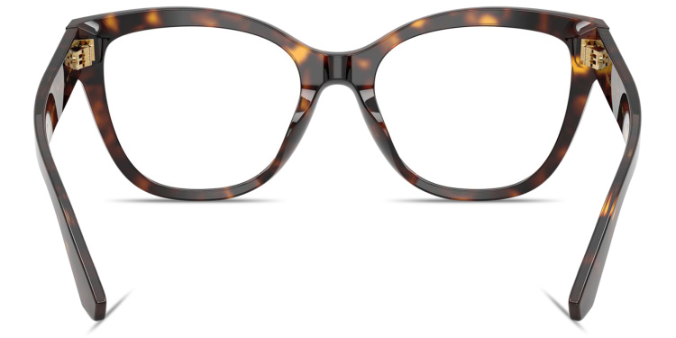 Shop Dolce & Gabbana DG Motif Wide Cat-Eye Eyeglasses in Havana online.