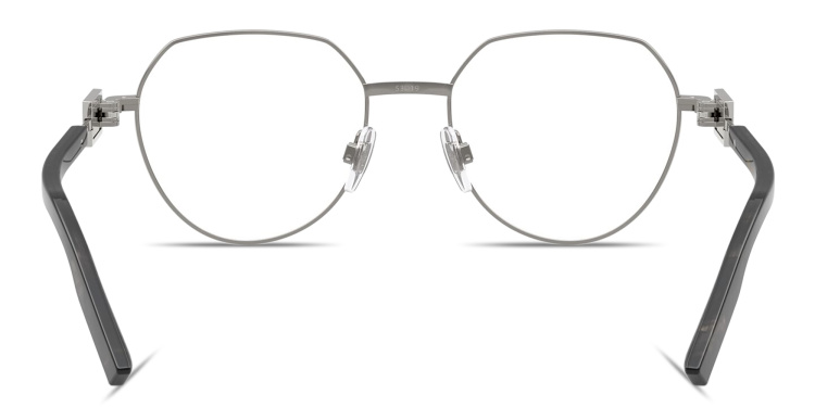 Shop Dolce & Gabbana Logo Signature Panthos Eyeglasses in Gunmetal online.
