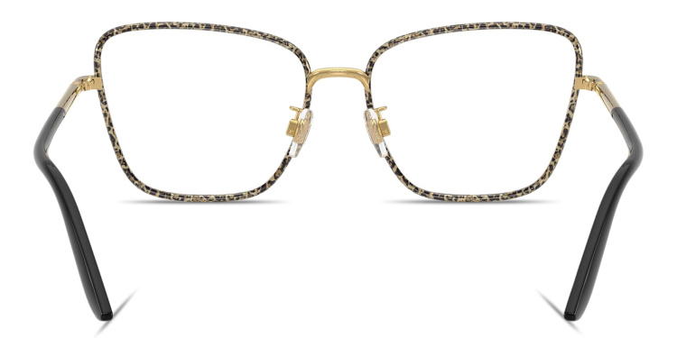 Shop Dolce & Gabbana Logo Lettering Wide Cat-Eye Eyeglasses in Gold online.