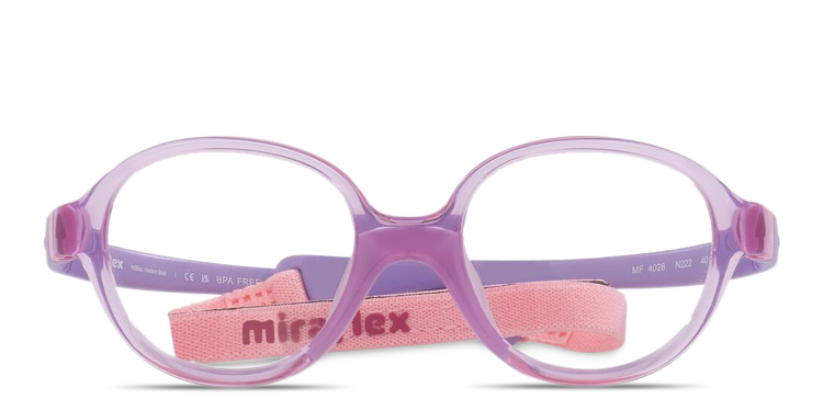Shop Mira Flex Kids Round Eyeglasses in Purple online.