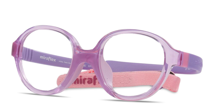Shop Mira Flex Kids Round Eyeglasses in Purple online.