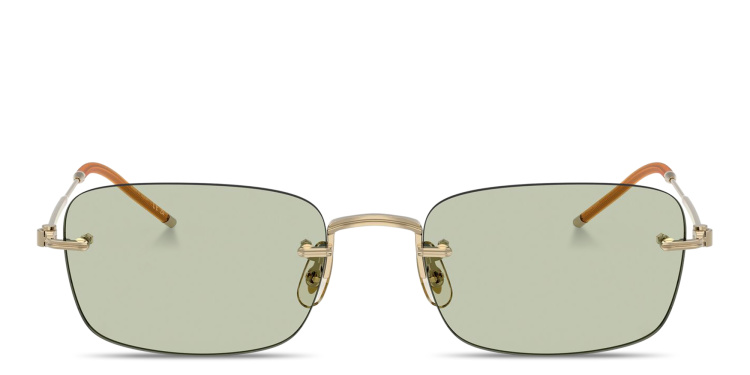 تسوق نظارات طبية مستطيلة بدون إطار للجنسين أوليفر بيبلز بلون ذهبي أونلاين.