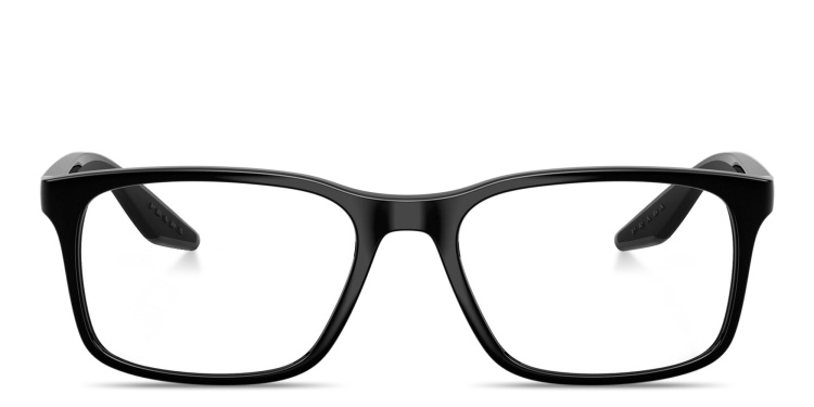 تسوق نظارات طبية مربّعة بشعار العلامة برادا لينيا روسا بلون أسود أونلاين.