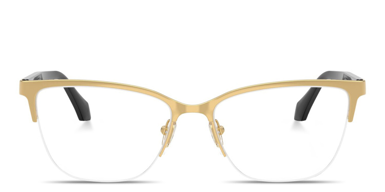 تسوق نظارات طبية طراز كات آي بنصف إطار بتوقيع العلامة فيرزاتشي بلون ذهبي أونلاين.