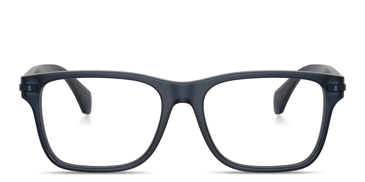 Shop Moncler Logo Signature Unisex Pillow Eyeglasses in Blue online.