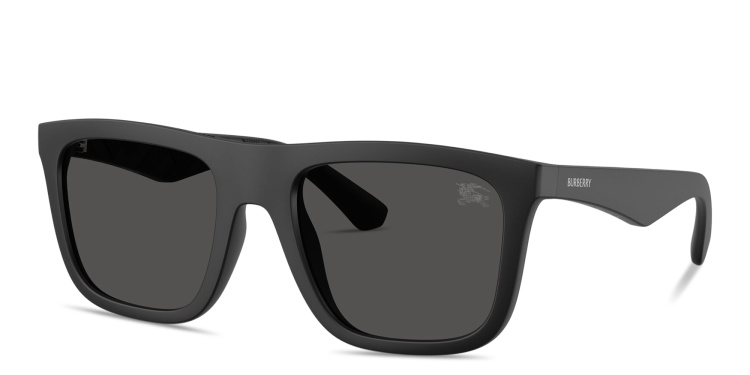 Shop BURBERRY Logo Signature Square Sunglasses in Black online.